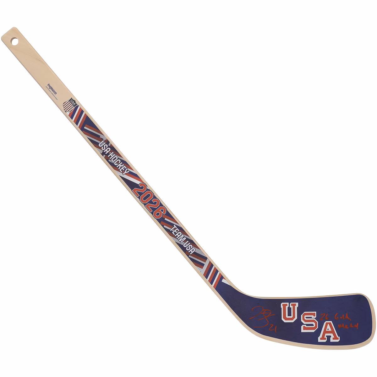 Hilary Knight Team USA Autographed 2026 Winter Olympics Mini Wood Stick with "26 Gold Medal" Inscription