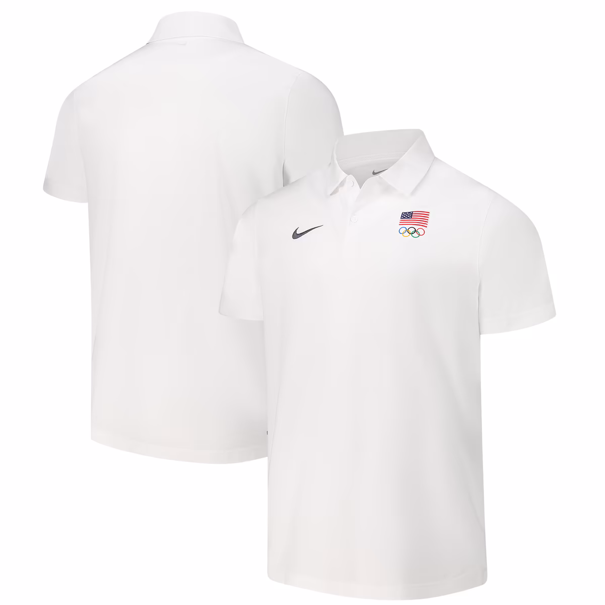 Men's Nike White Team USA Woven Performance Polo 1 Men's Nike White Team USA Woven Performance Polo
