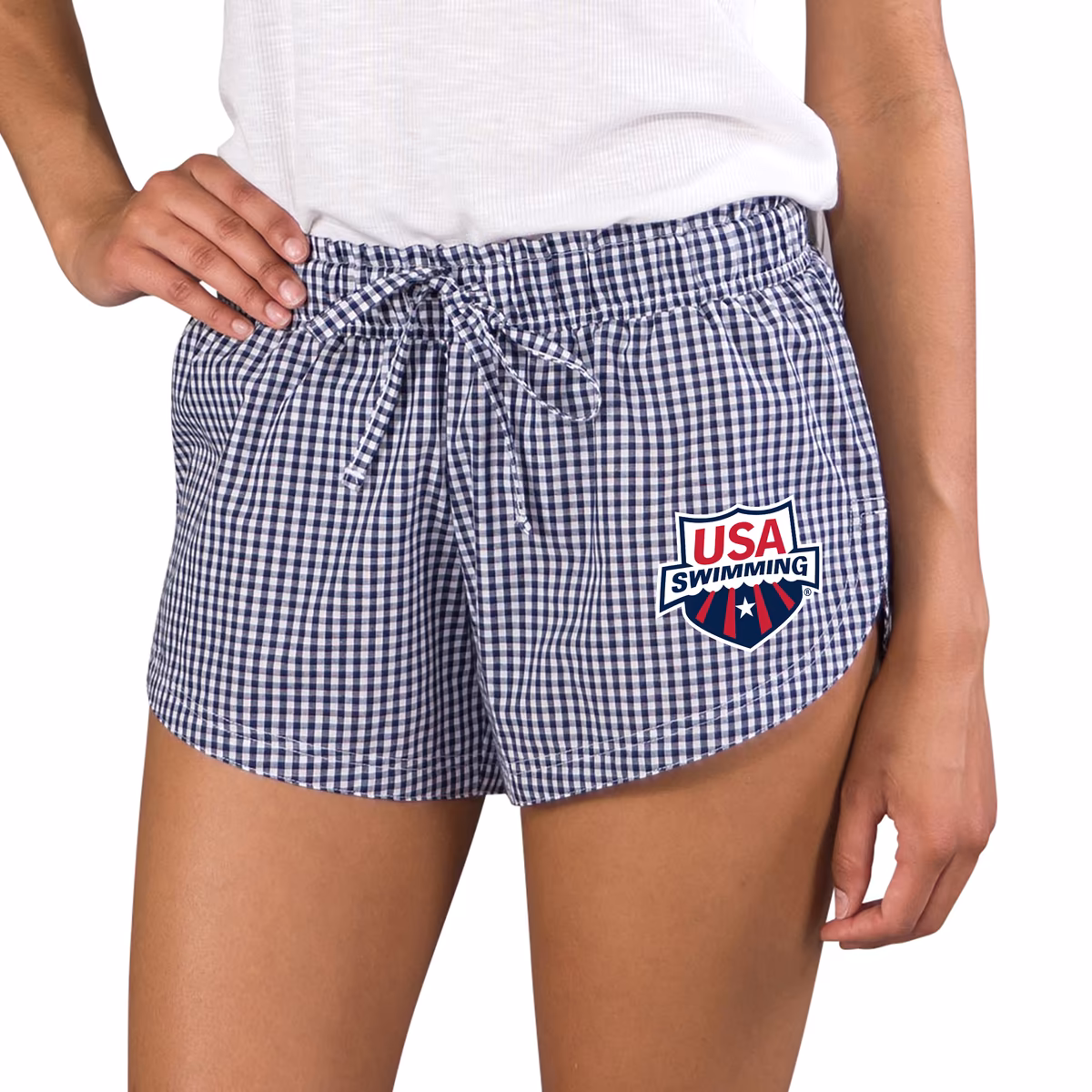 Women's Concepts Sport Navy/White USA Swimming Tradition Woven Shorts 6 Women's Concepts Sport Navy/White USA Swimming Tradition Woven Shorts