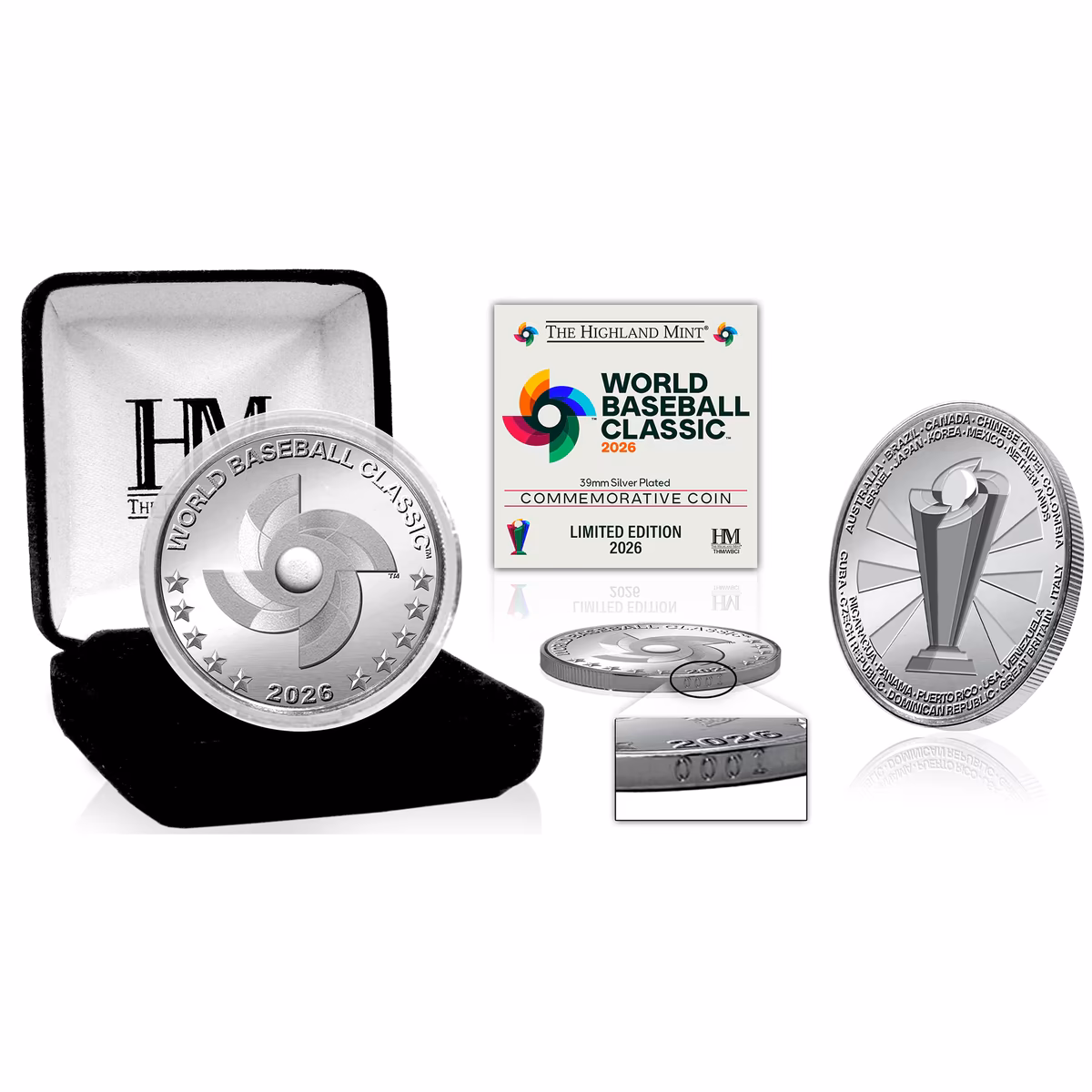 Highland Mint 2026 World Baseball Classic Silver Coin 1 Highland Mint 2026 World Baseball Classic Silver Coin