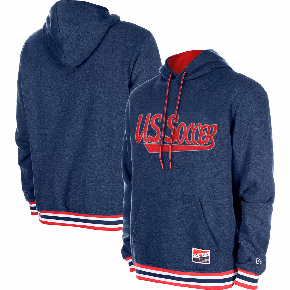 Men's 5th & Ocean by New Era Navy USMNT Throwback Fleece Pullover Hoodie