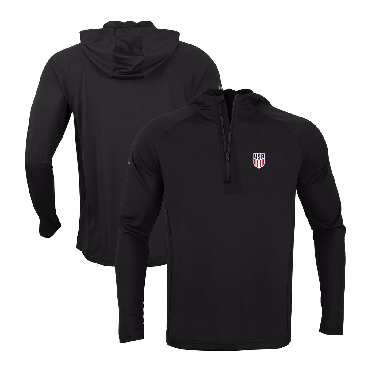 Men's Levelwear  Black USMNT Quarter-Zip Pullover Top