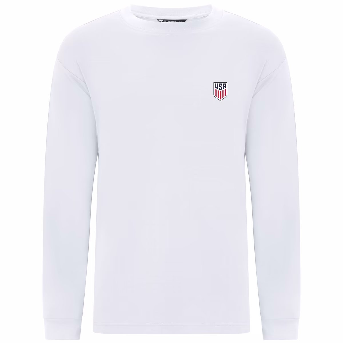 Men's Levelwear White USMNT Luxe Signature Long Sleeve T-Shirt 4 Men's Levelwear White USMNT Luxe Signature Long Sleeve T-Shirt