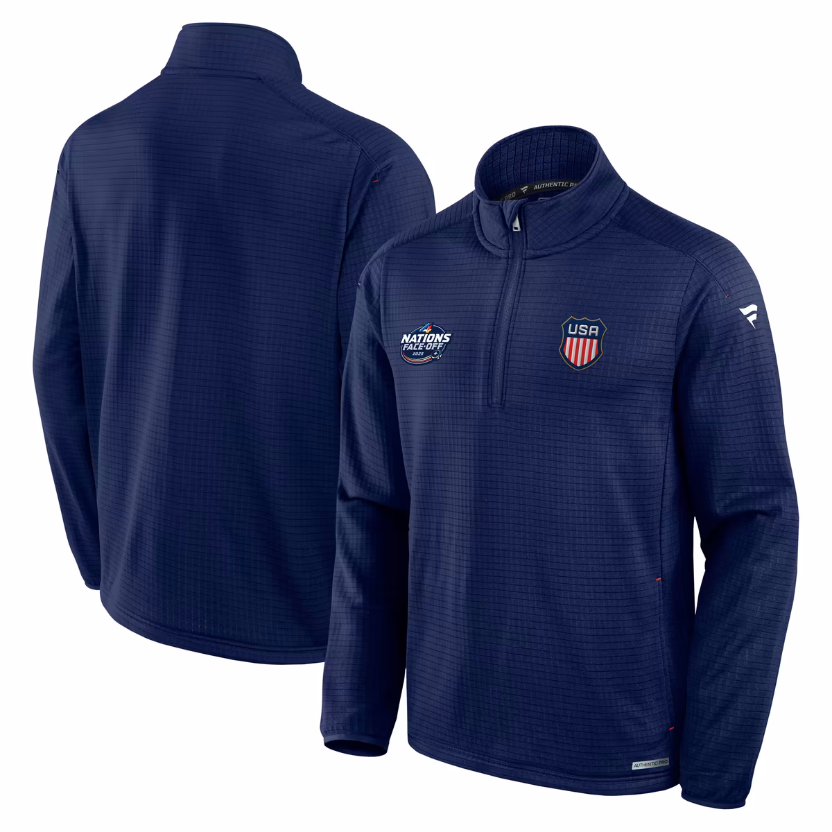 Men's Fanatics  Athletic Navy USA 2025 4 Nations Face-Off Authentic Pro Lightweight Quarter-Zip Jacket