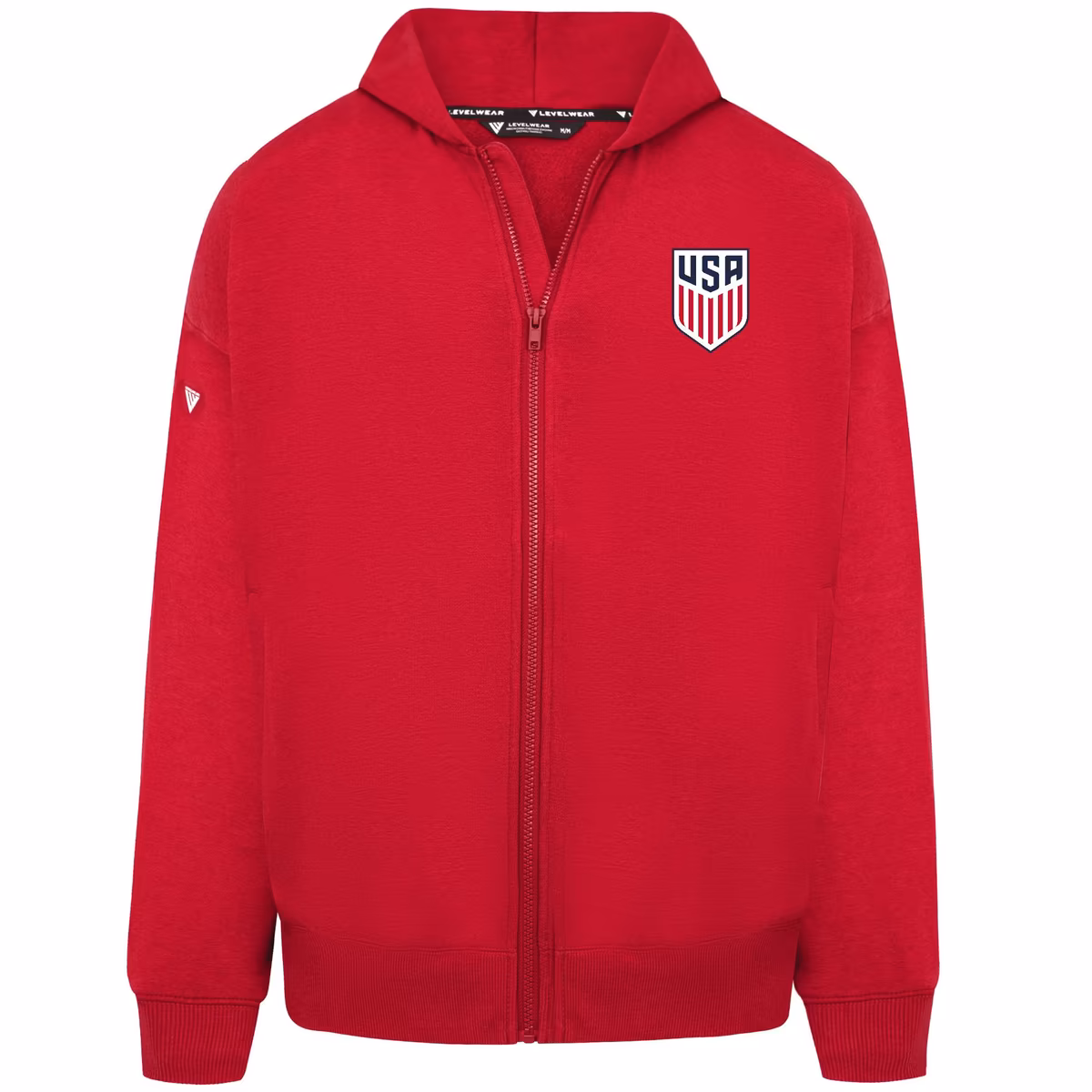 Men's Levelwear Red USMNT Oversized Uphill Full-Zip Hoodie