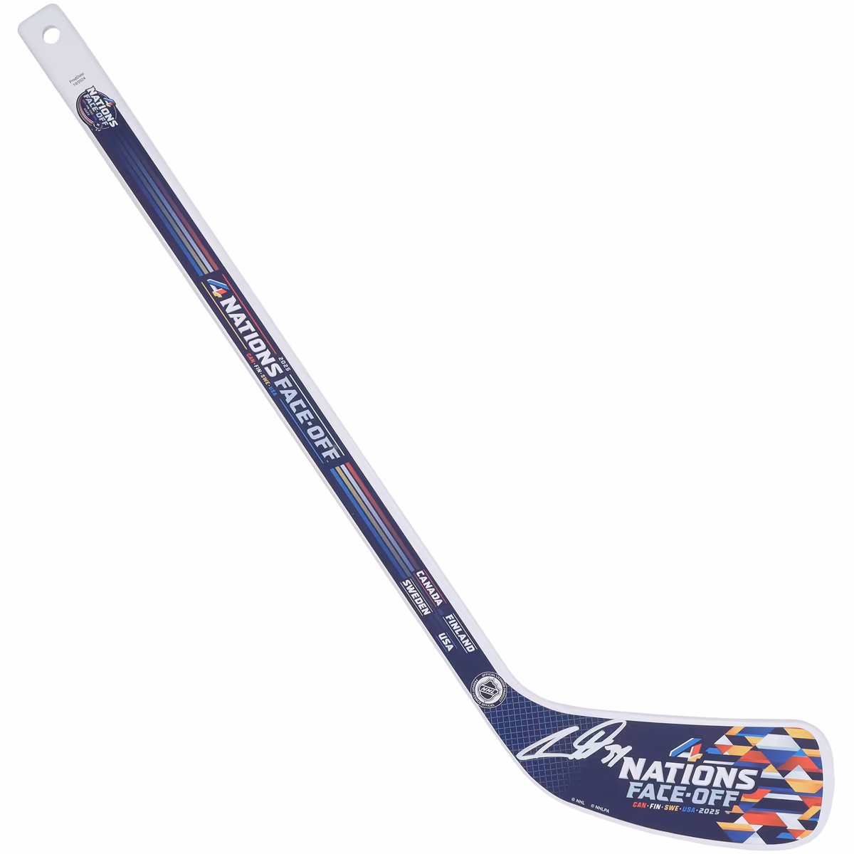 Auston Matthews Toronto Maple Leafs Autographed 4 Nations Face-Off Mini Wood Stick