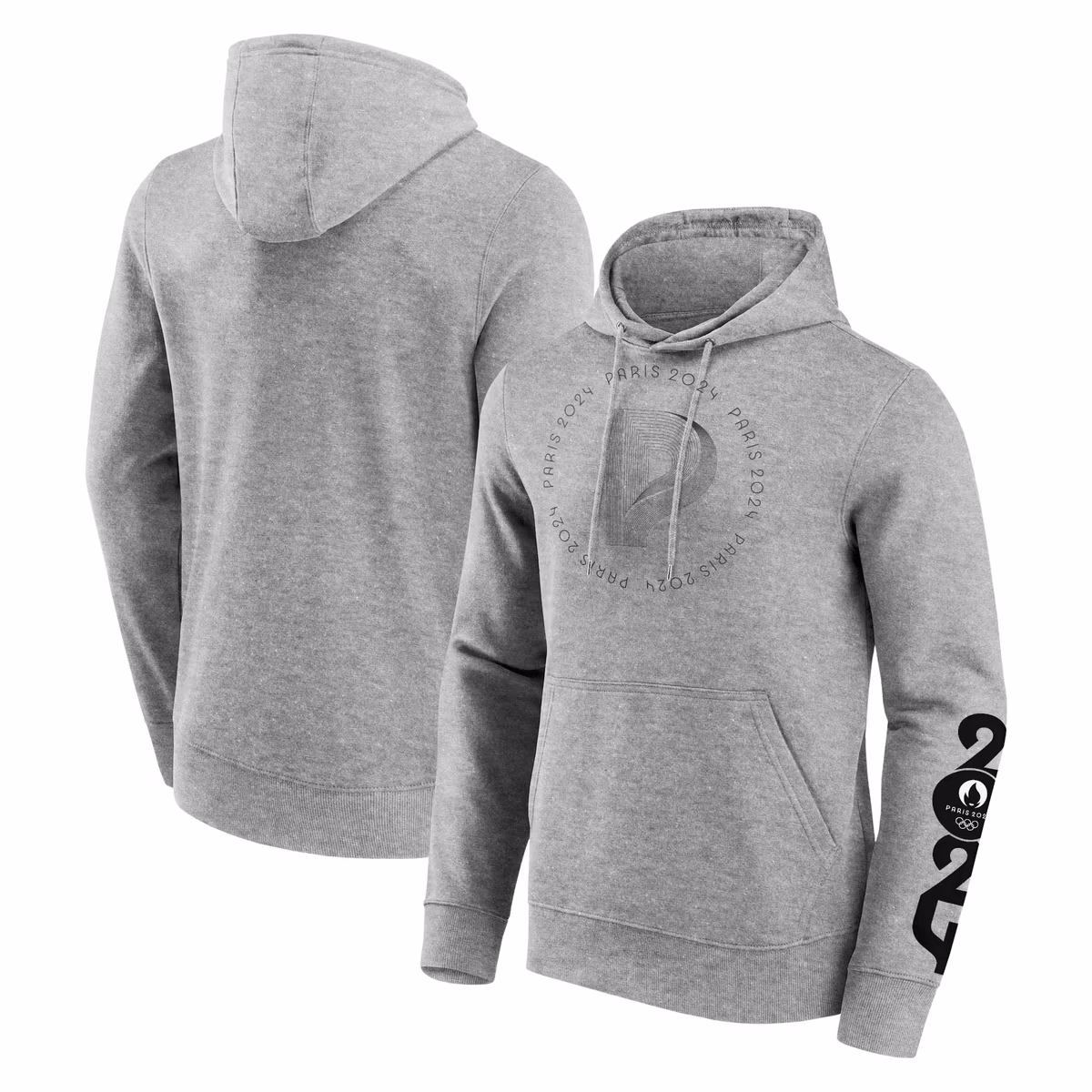 Men's Fanatics Heather Gray Paris 2024 Summer Olympics Art Deco Pullover Hoodie