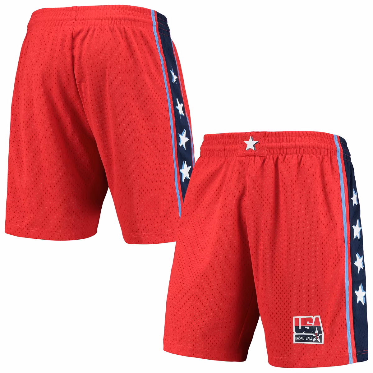 Men's Mitchell & Ness Red USA Basketball Hardwood Classics 1996 Dream Team III Swingman Shorts 11 Men's Mitchell & Ness Red USA Basketball Hardwood Classics 1996 Dream Team III Swingman Shorts