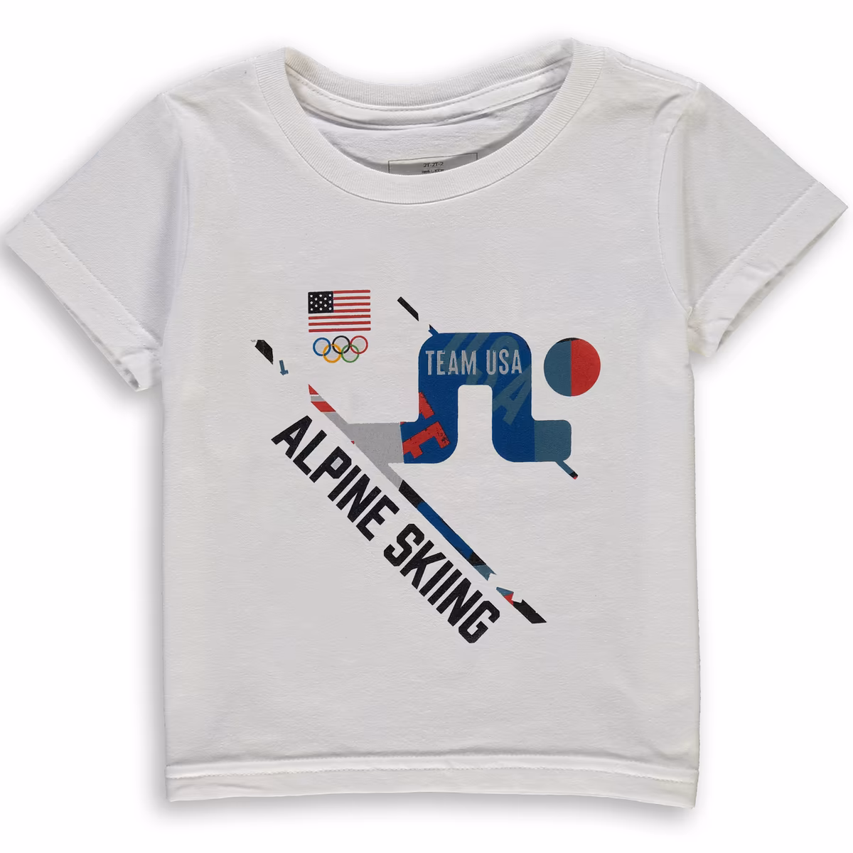 Toddler White Team USA Alpine Skiing Scattered Swatch T-Shirt