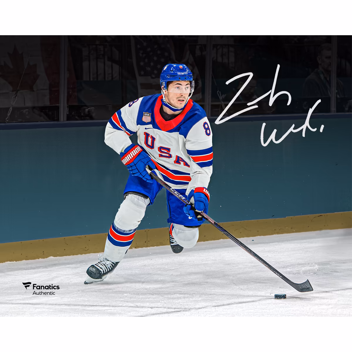 Zach Werenski Team USA Autographed 8" x 10" 2026 Winter Olympics Gold Medal Winner Photograph
