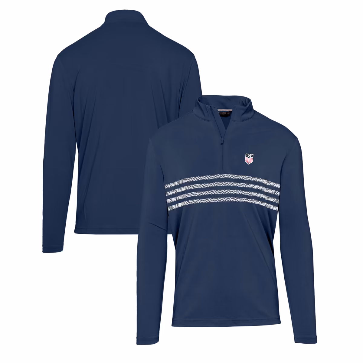 Men's Levelwear Navy USMNT Asher Quarter-Zip Pullover Top