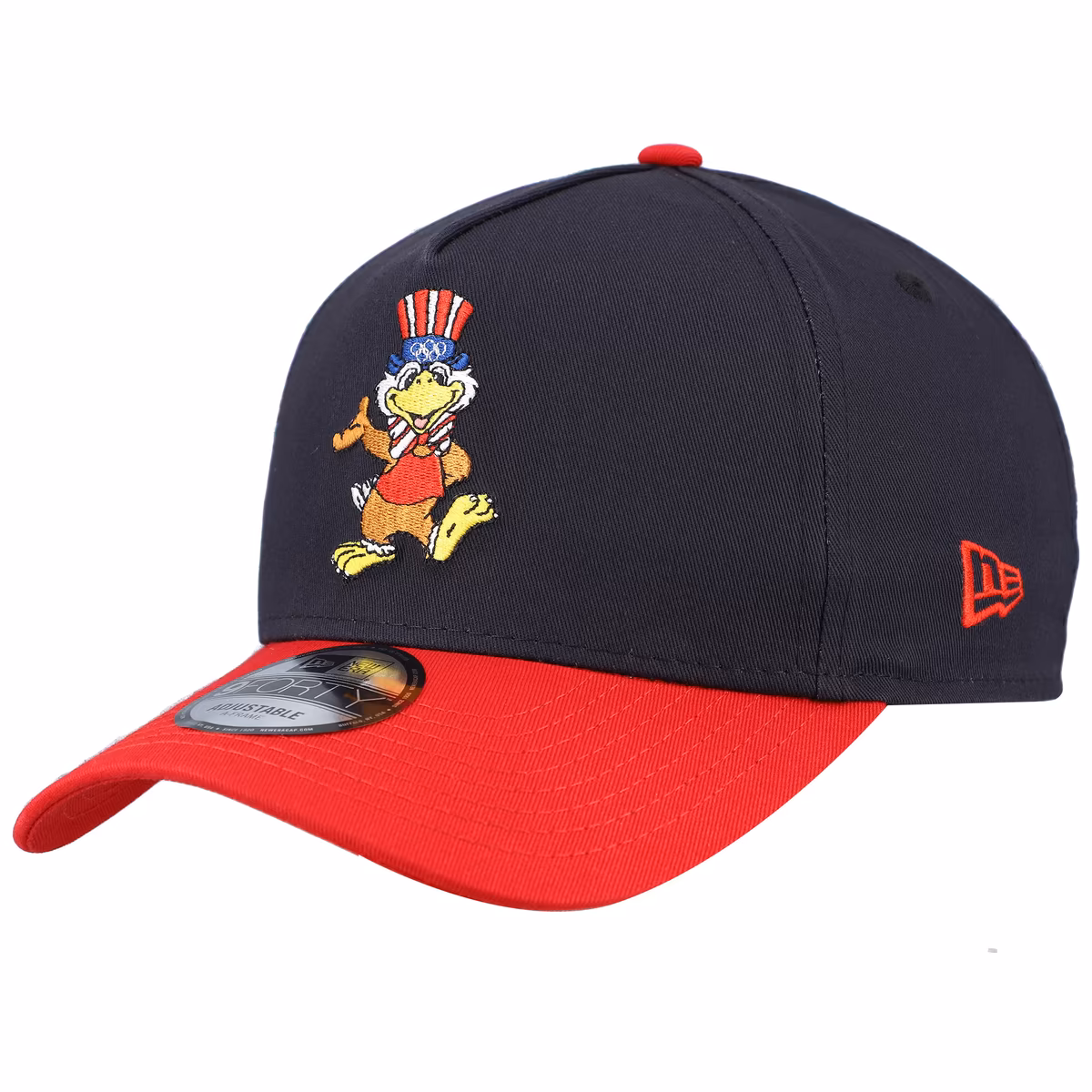 Men's New Era Navy/Red The Heritage Collection Los Angeles 1984 Olympic Games Sam the Eagle A-Frame 9FORTY Adjustable Hat