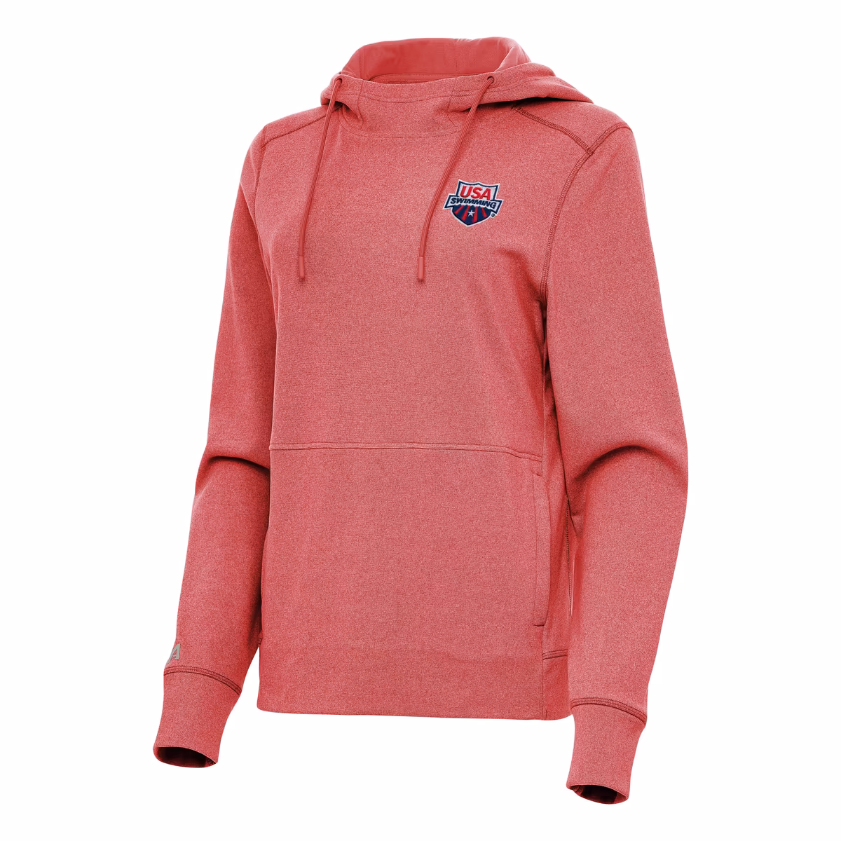 Women's Antigua Heather Red USA Swimming Justice Pullover Hoodie 2 Women's Antigua Heather Red USA Swimming Justice Pullover Hoodie