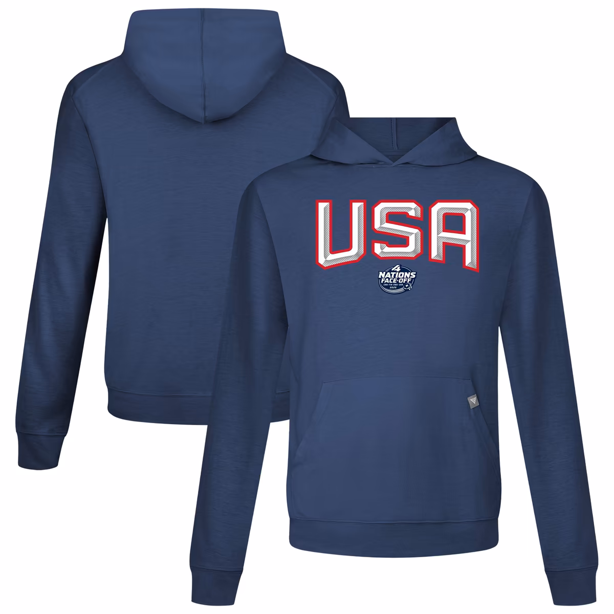 Men's Levelwear White USA 2025 4 Nations Face-Off Relay Pullover Hoodie 6 Men's Levelwear White USA 2025 4 Nations Face-Off Relay Pullover Hoodie