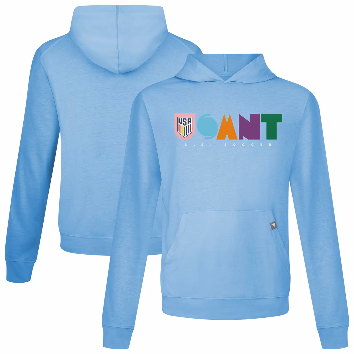 Men's Levelwear Light Blue USMNT Relay Full On Pullover Hoodie