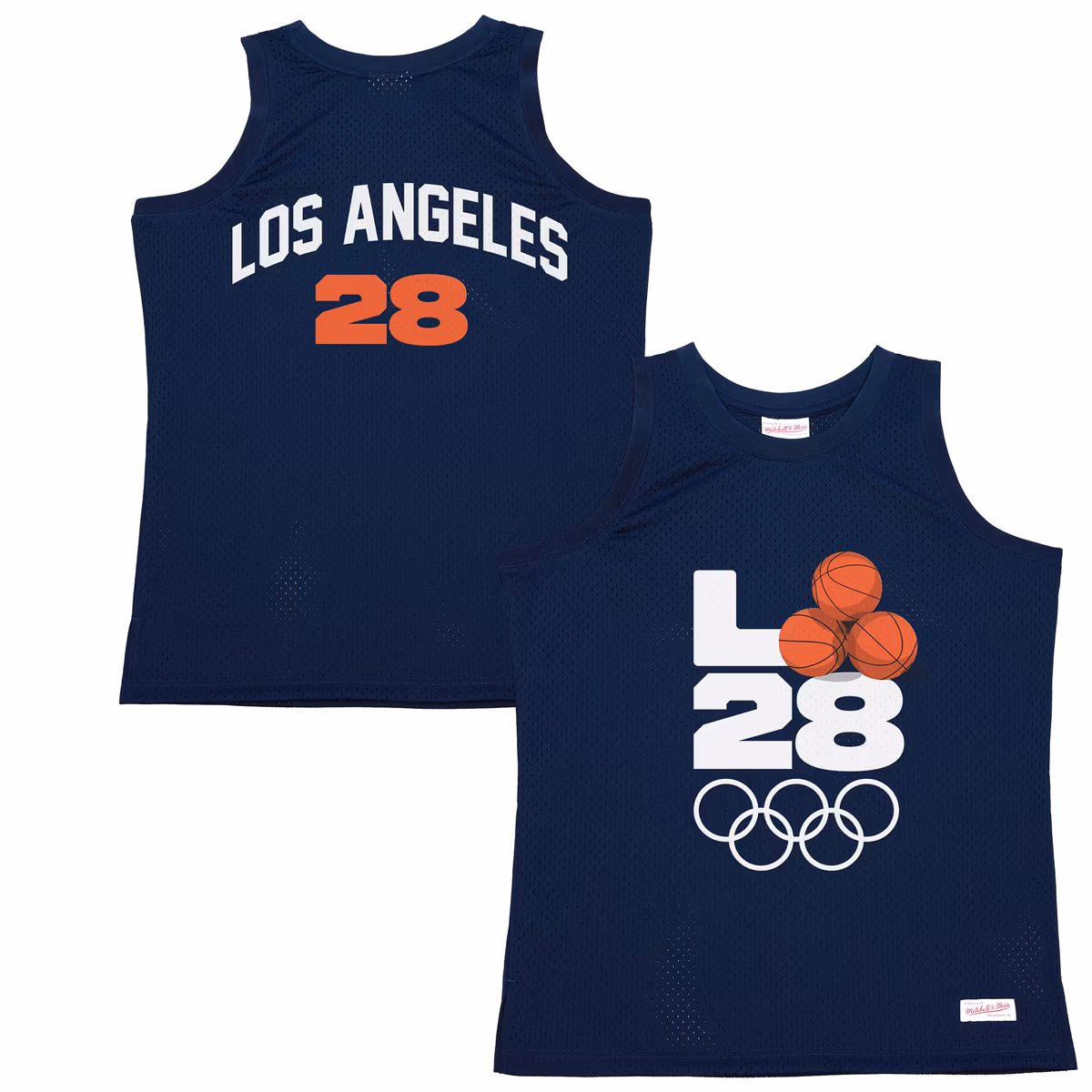 Men's Mitchell & Ness Navy LA28 x NBA All-Star Game Swingman Mesh Tank Top