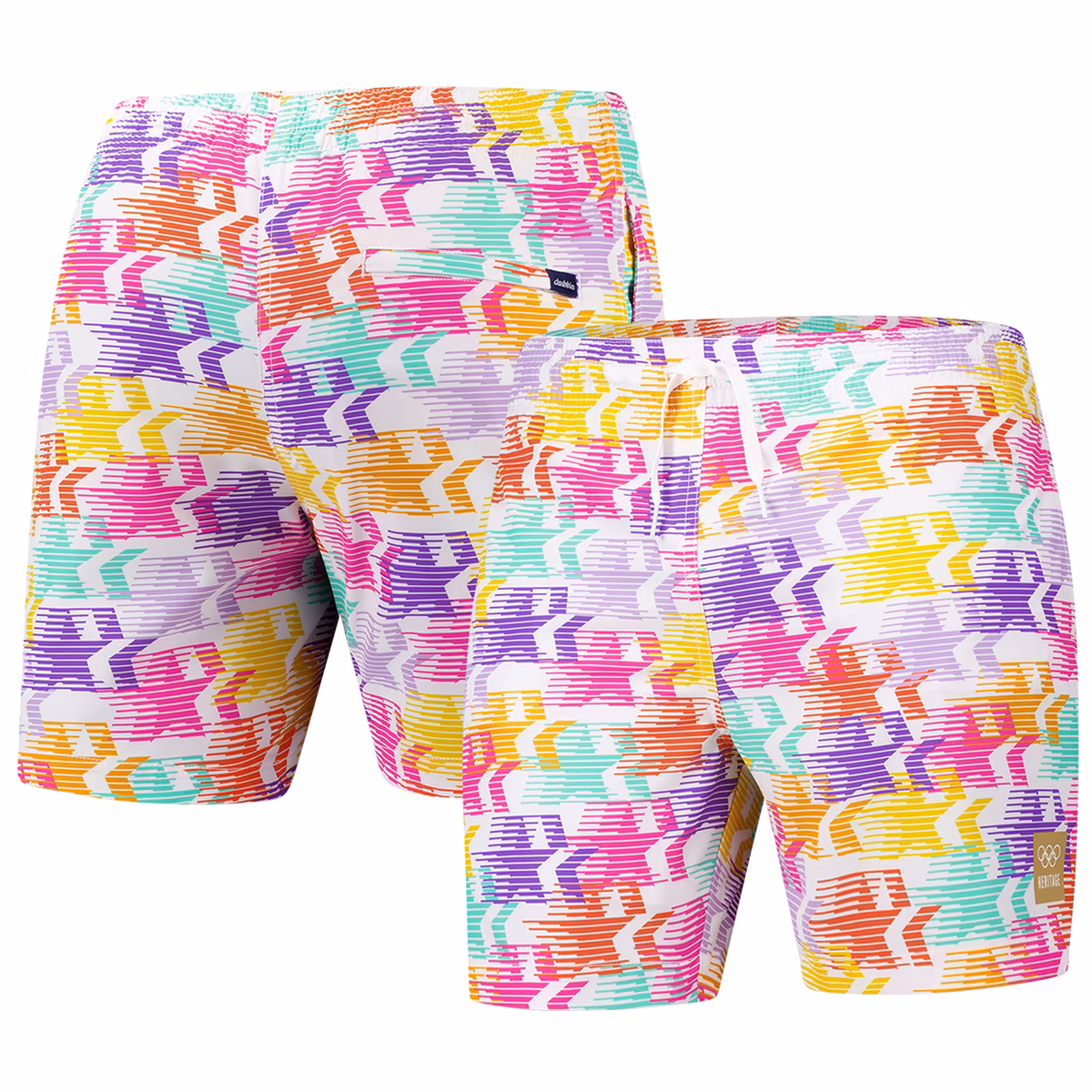 Men's Chubbies White LA28 Summer Olympics The Walk of Fame Classic Lined Swim Trunk 1 Men's Chubbies White LA28 Summer Olympics The Walk of Fame Classic Lined Swim Trunk