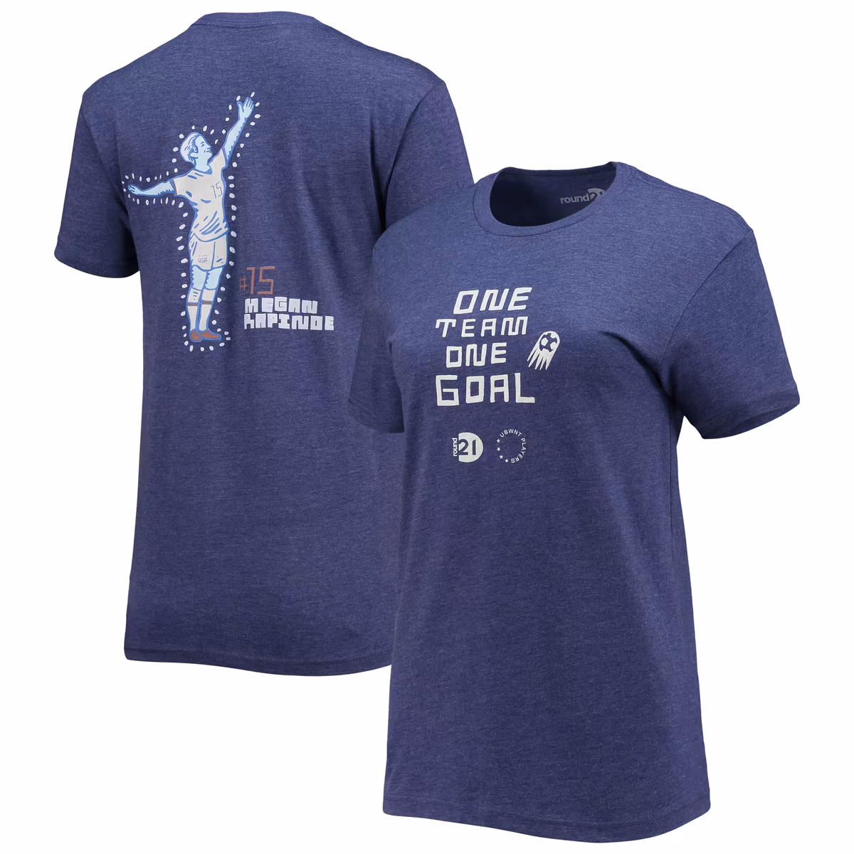 Women's round21 Megan Rapinoe Navy USWNT One Team One Goal T-Shirt