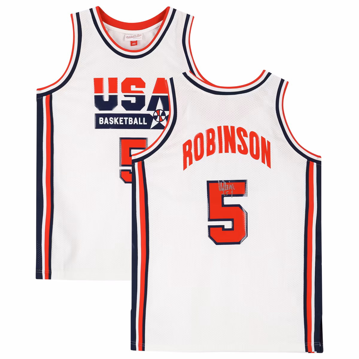 David Robinson USA Basketball Autographed White Mitchell & Ness 1992 USA Authentic Jersey 4 David Robinson USA Basketball Autographed White Mitchell & Ness 1992 USA Authentic Jersey