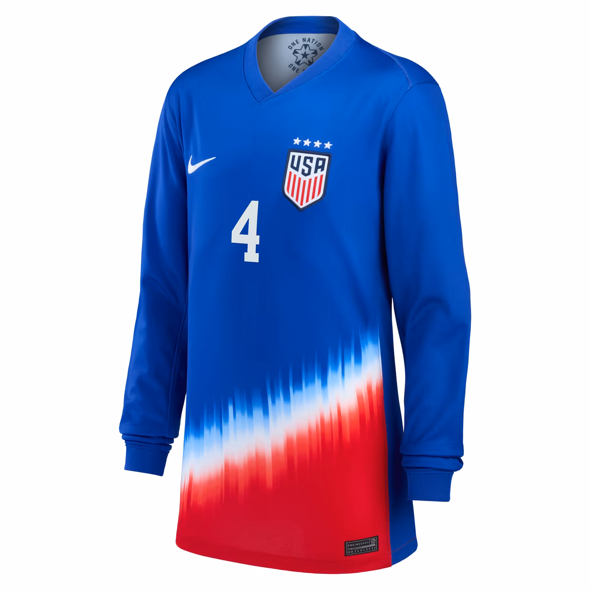 Youth Nike Naomi Girma Royal USWNT 2024 Away Replica Long Sleeve Player Jersey