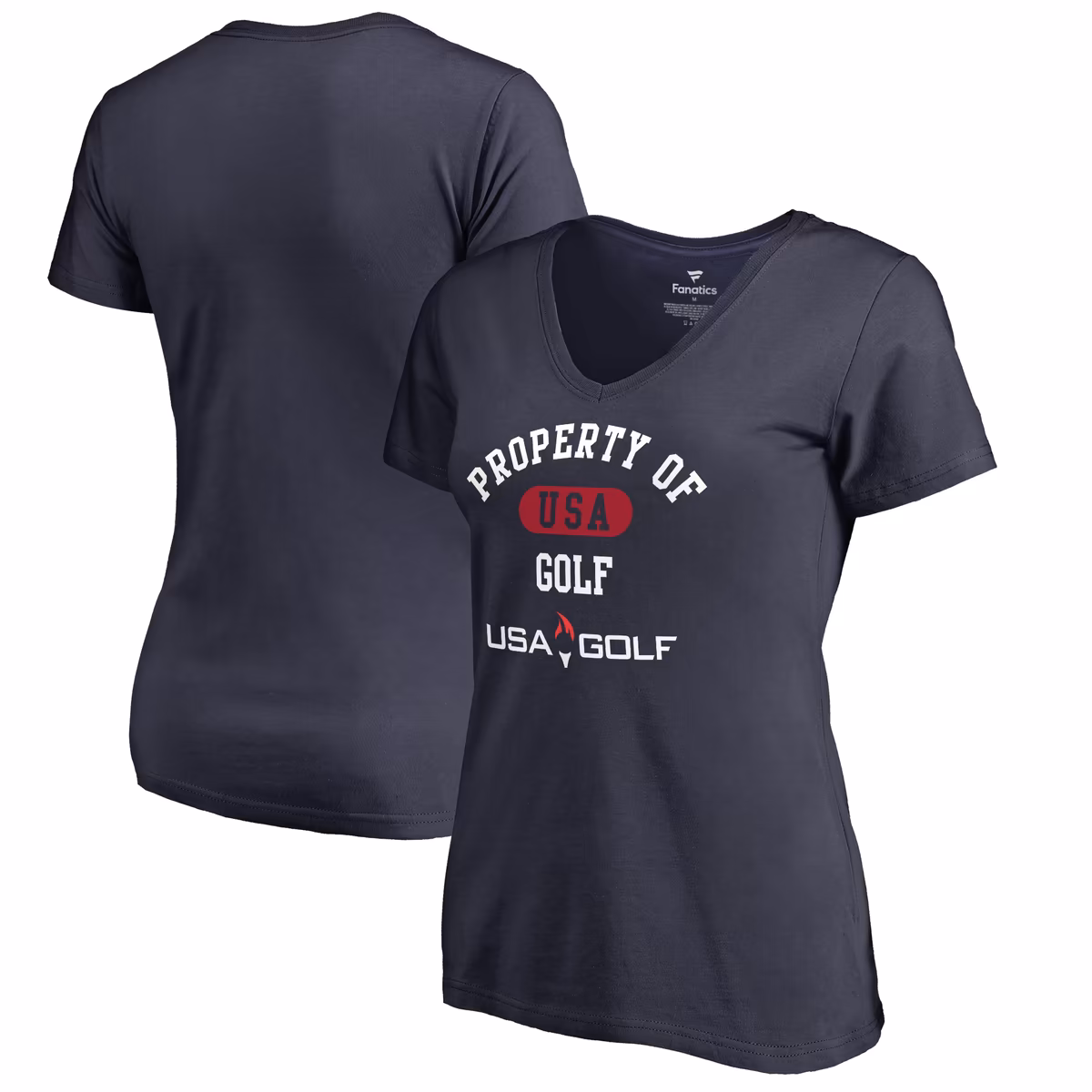 Women's Navy USA Golf Property Of V-Neck T-Shirt