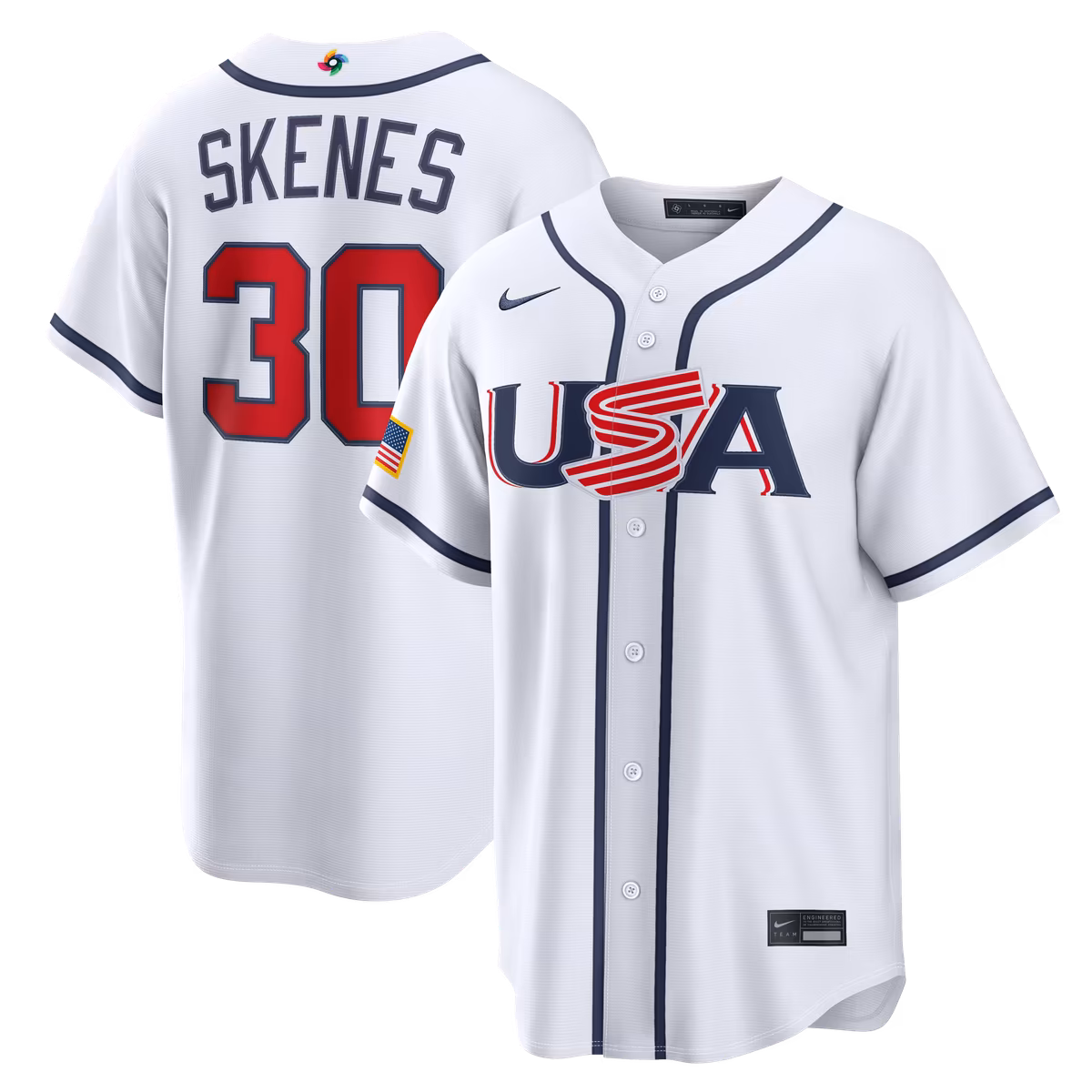 Men's Nike Paul Skenes White USA Baseball 2026 World Baseball Classic Home Stadium Jersey