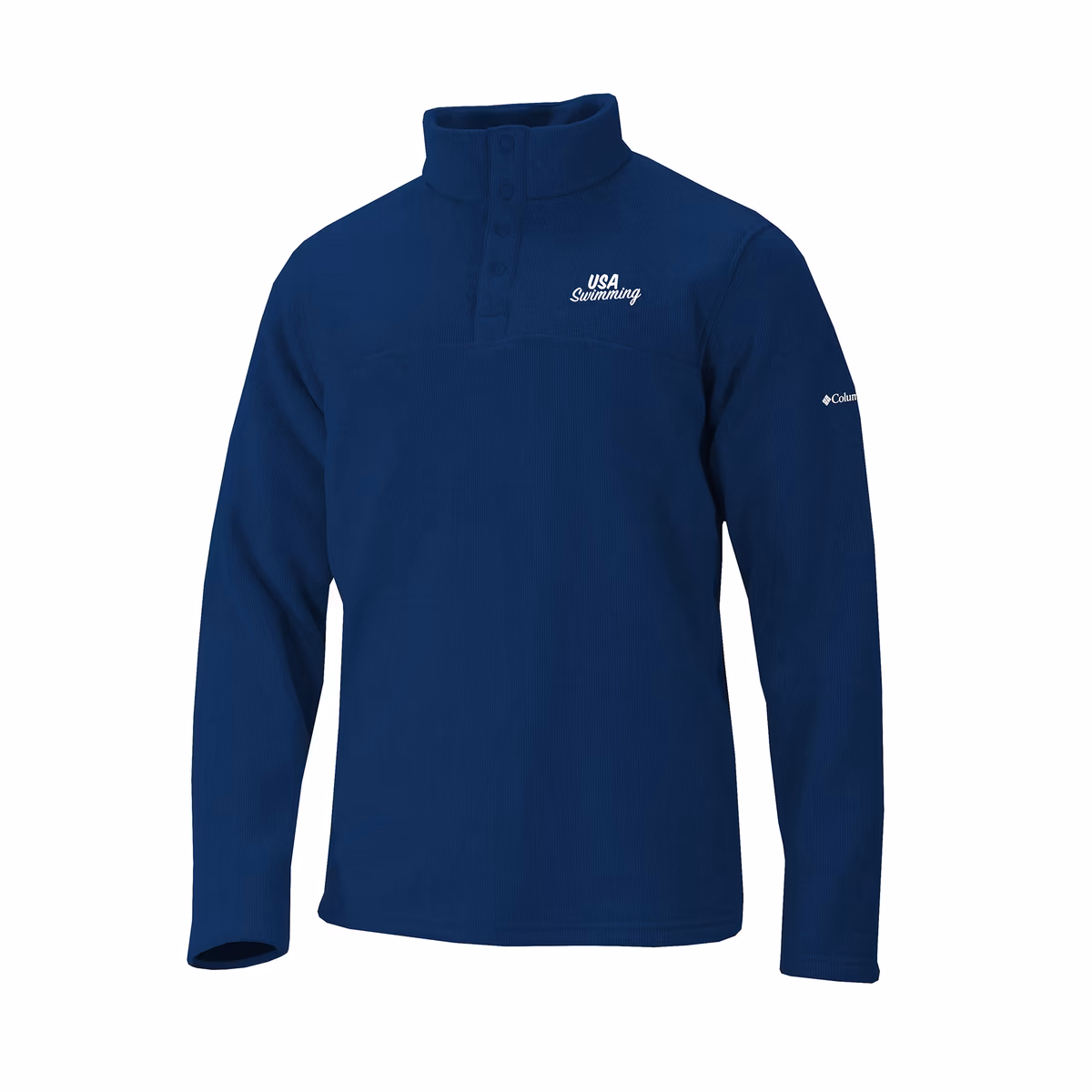 Men's Columbia Navy USA Swimming Alto Pass Half-Snap Pullover 2 Men's Columbia Navy USA Swimming Alto Pass Half-Snap Pullover