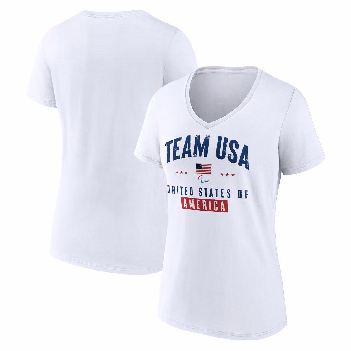 Women's Fanatics White Team USA Paralympics Historic Freedom V-Neck T-Shirt 11 Women's Fanatics White Team USA Paralympics Historic Freedom V-Neck T-Shirt