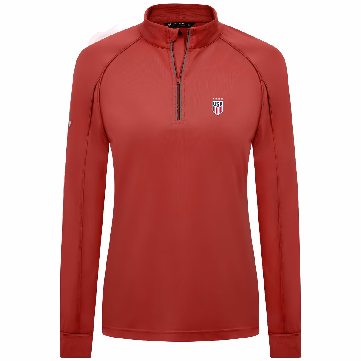 Women's Levelwear Red USWNT Kinetic Insignia Quarter-Zip Pullover