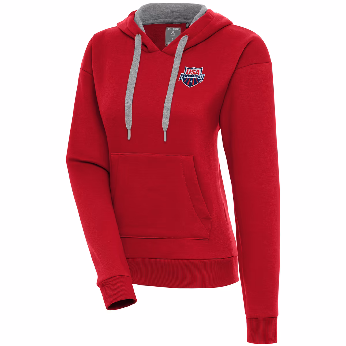 Women's Antigua  Red USA Swimming Victory Pullover Hoodie