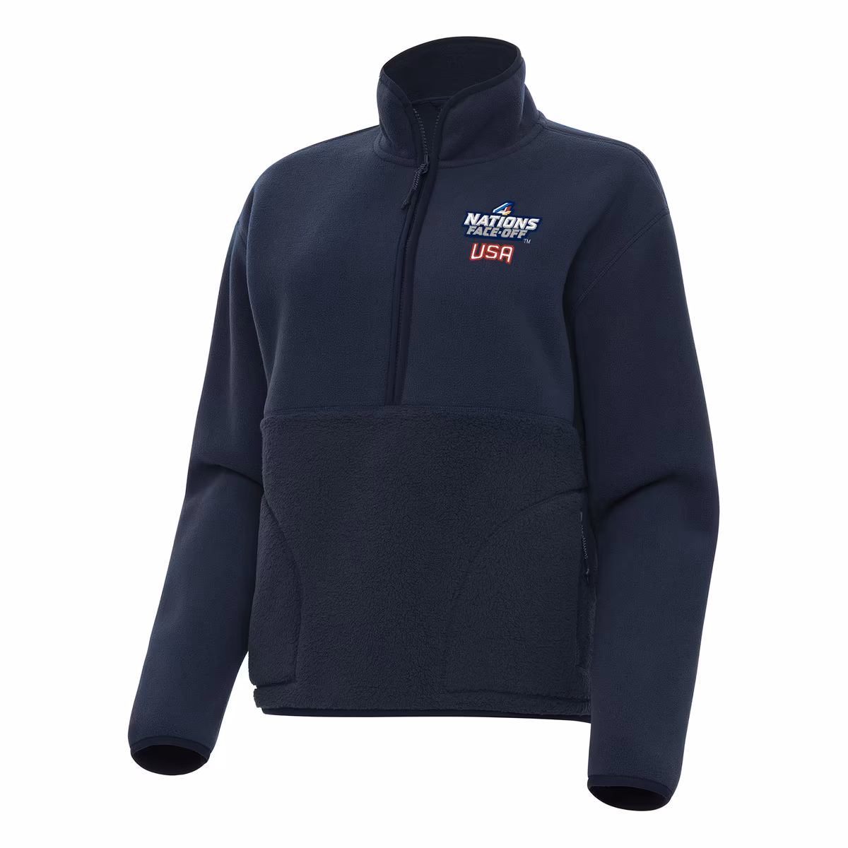 Women's Antigua Navy USA Hockey 2025 4 Nations Face Off Figure Half-Zip Jacket