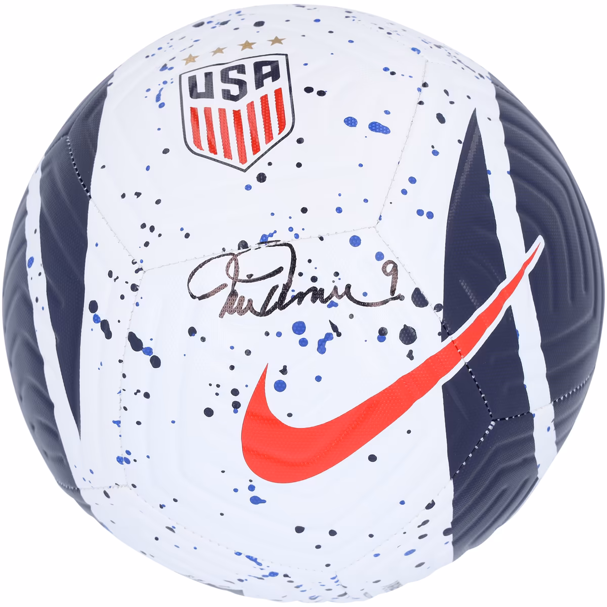 Mia Hamm USWNT Autographed Paint Splatter Nike Soccer Ball