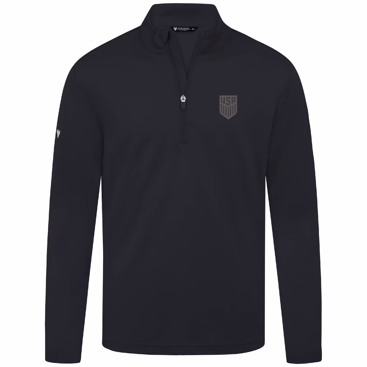 Men's Levelwear Black USMNT Heron Quarter-Zip Sweatshirt