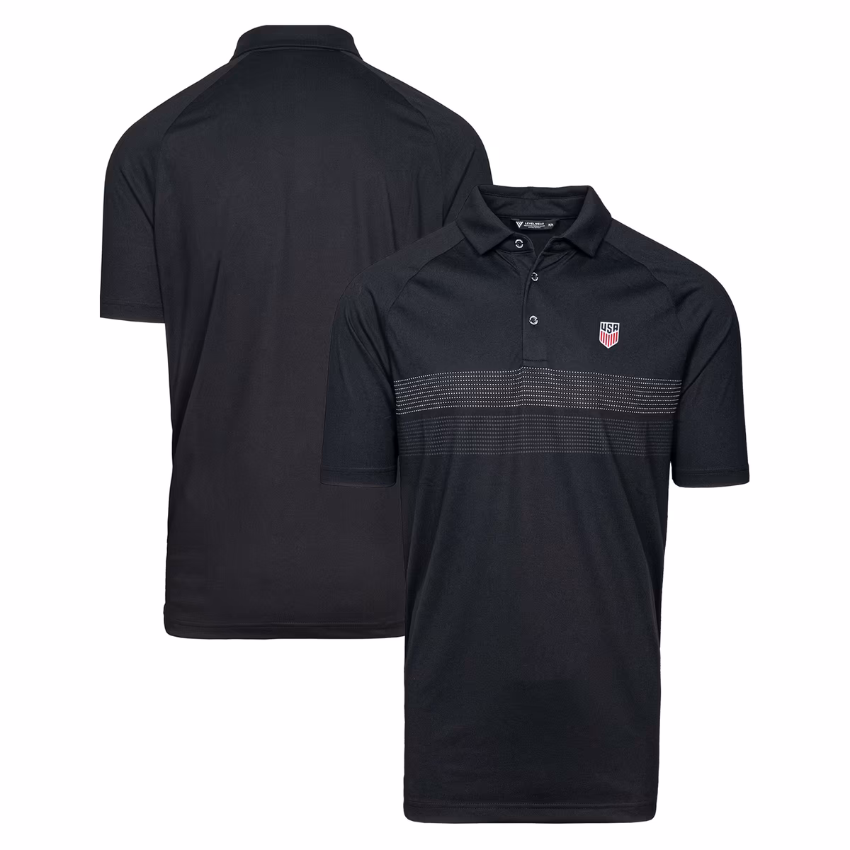Men's Levelwear  Black USMNT Mason Insignia Polo