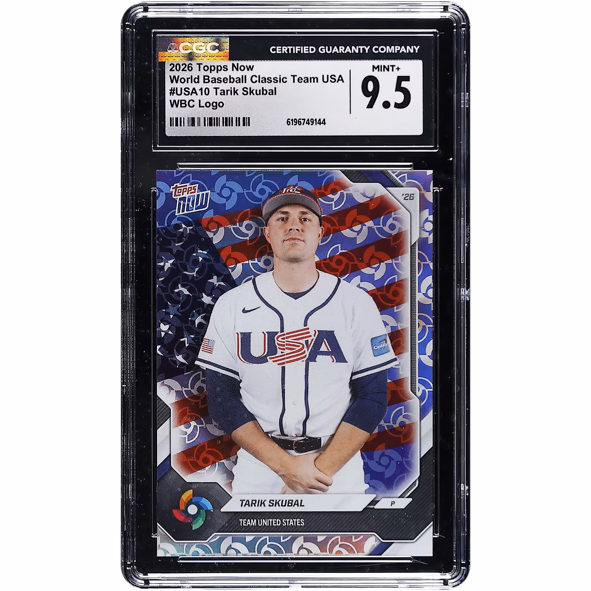 Tarik Skubal USA Baseball 2026 Topps Now World Baseball Classic Team USA WBC Logo #USA10 CGC Authenticated MINT+ 9.5 Card