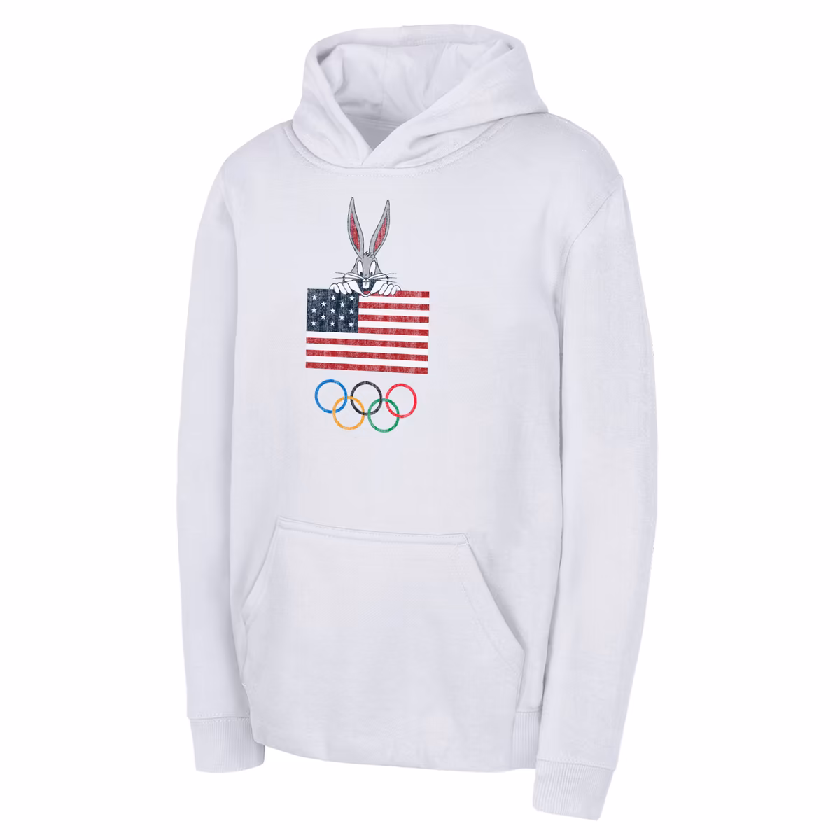 Youth Marvin The Martian White Team USA Looney Tunes Pullover Hoodie