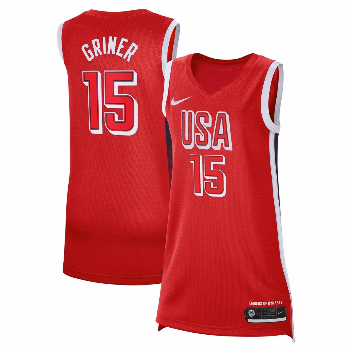 Unisex Nike Brittney Griner Red Women's USA Basketball 2024 Swingman Player Jersey 1 Unisex Nike Brittney Griner Red Women's USA Basketball 2024 Swingman Player Jersey