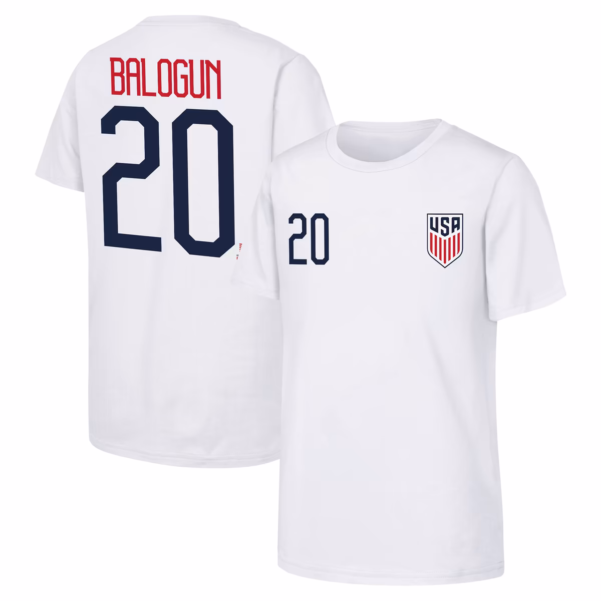Youth Folarin Balogun White USMNT Name & Number T-Shirt