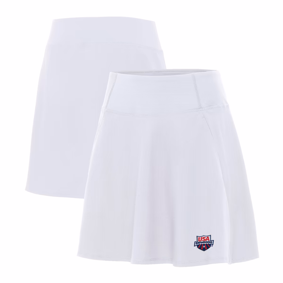 Women's Antigua  White USA Swimming Chip Skort