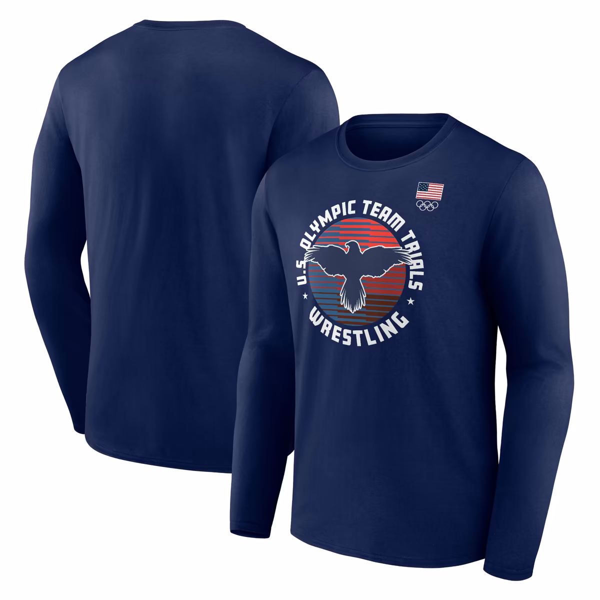Men's  Navy Team USA U.S. Olympic Team Wrestling Trials Determined Bars Long Sleeve T-Shirt