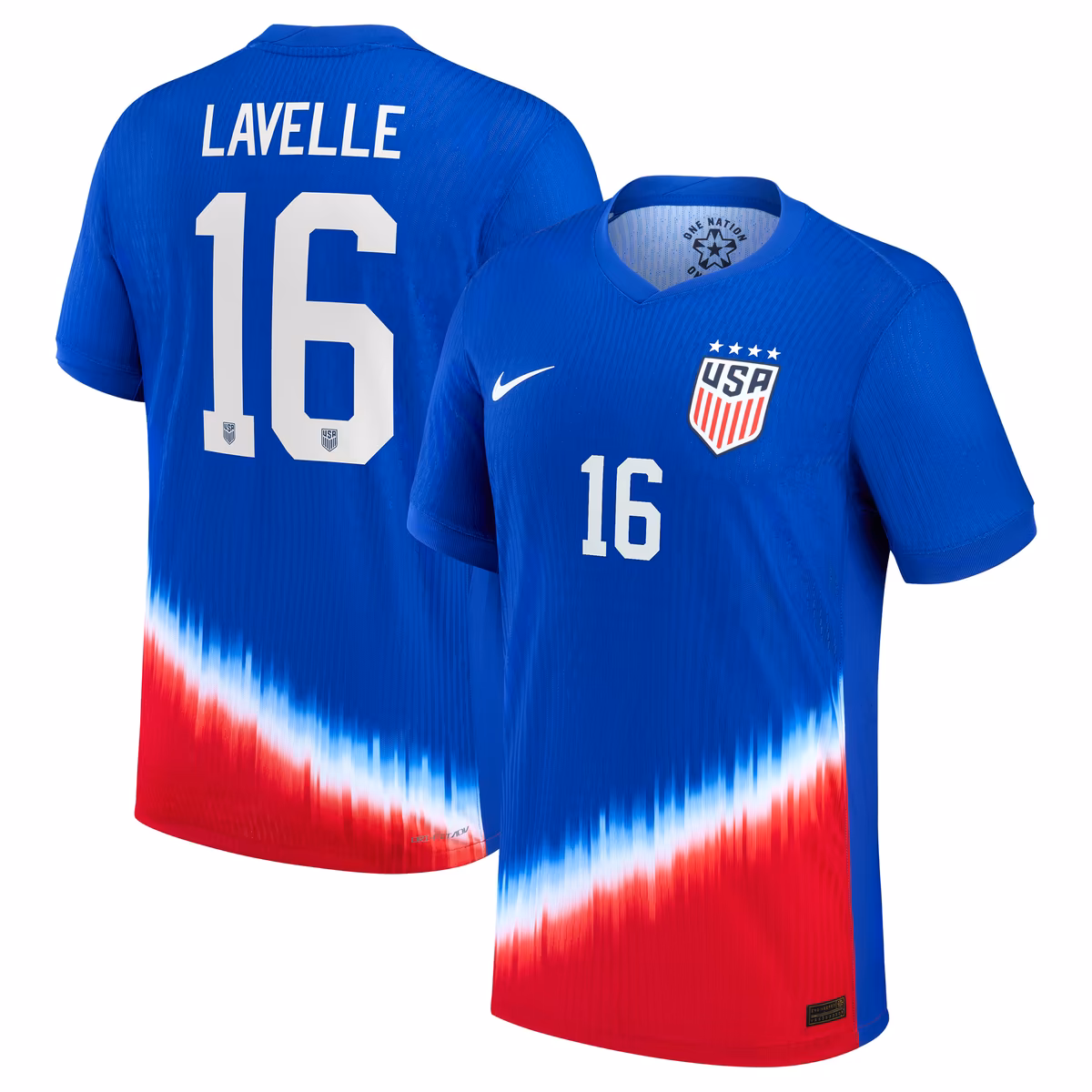 Men's Nike Rose Lavelle Royal USWNT 2024 Away Match Authentic Player Jersey