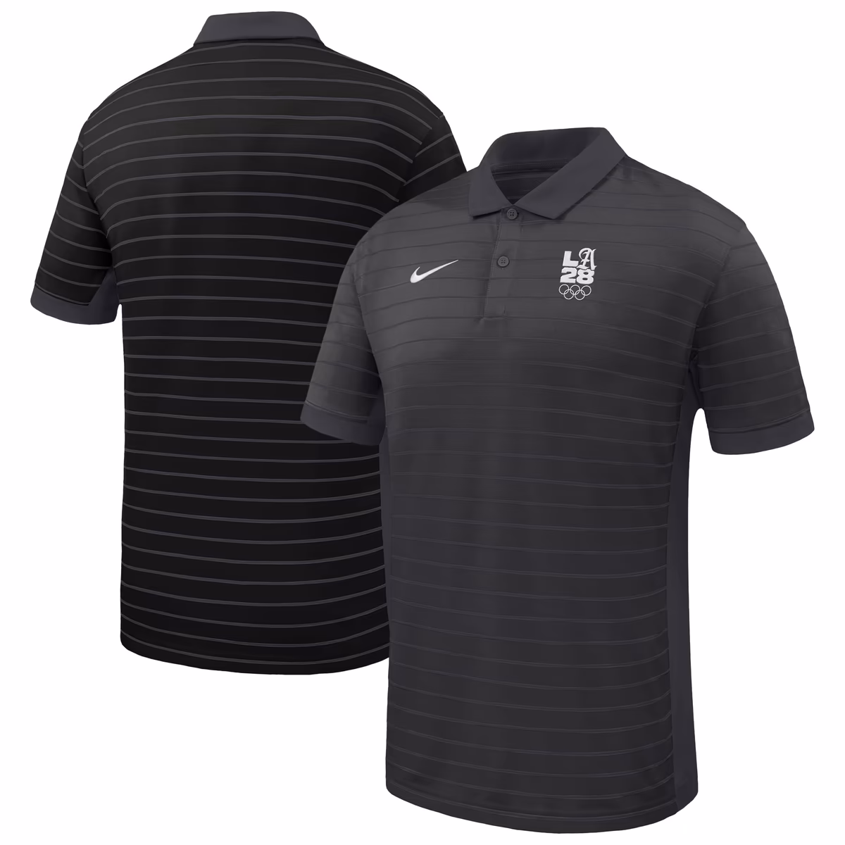 Men's Nike Black LA28 Summer Olympics Victory Stripe Dri-FIT Polo 1 Men's Nike Black LA28 Summer Olympics Victory Stripe Dri-FIT Polo