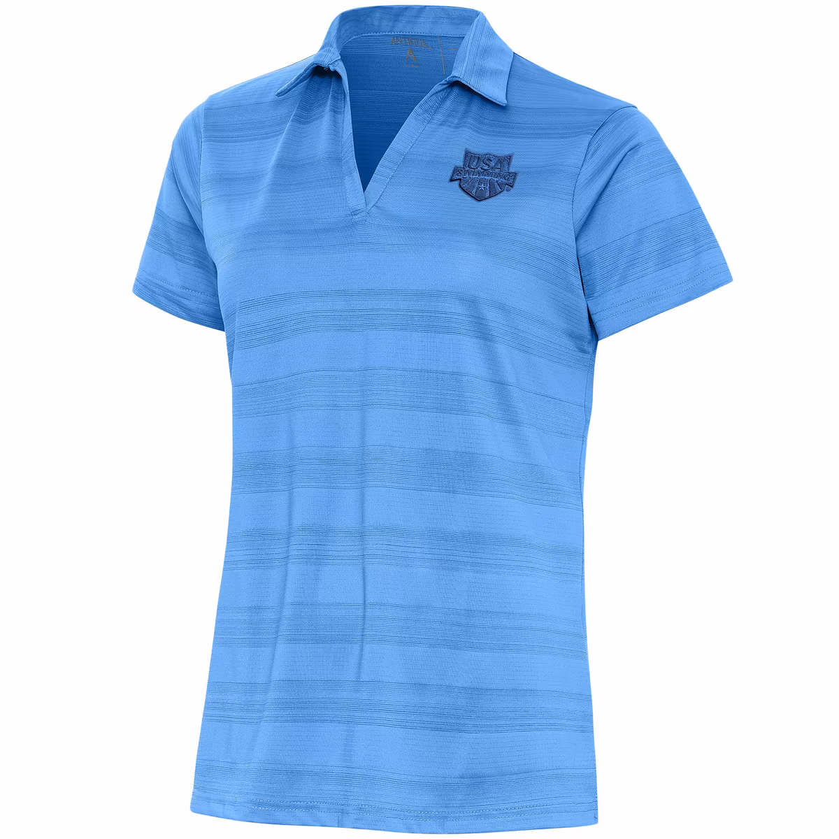 Women's Antigua Powder Blue USA Swimming Compass Polo 6 Women's Antigua Powder Blue USA Swimming Compass Polo