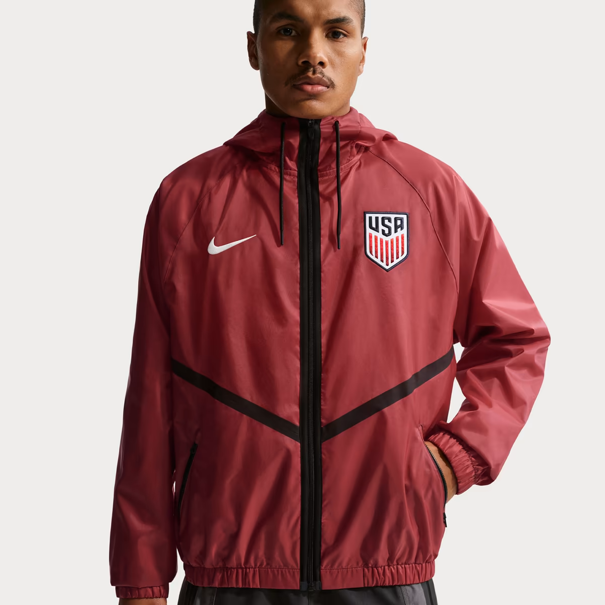 Men's Nike Red USMNT 2026 Anthem Dri-FIT Full-Zip Hooded Jacket