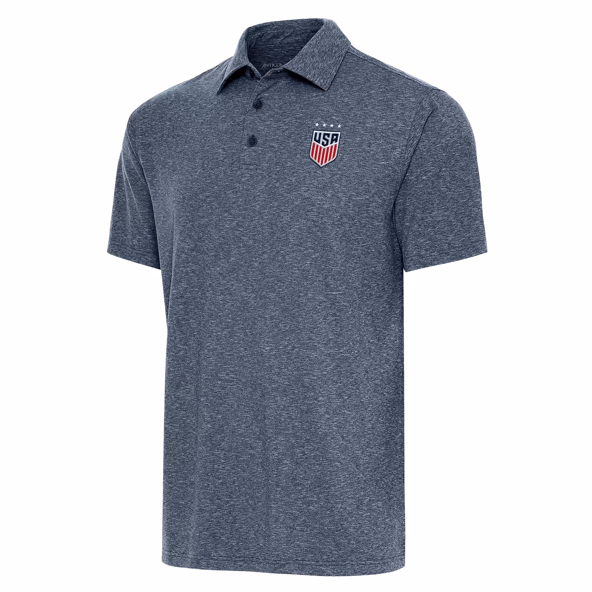 Men's Antigua Heather Navy USWNT Par 3 Polo