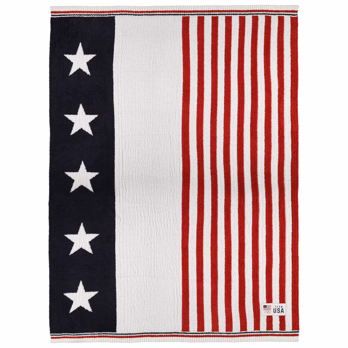 Barefoot Dreams Team USA 54" x 72" CozyChic Stars and Stripes Throw Blanket