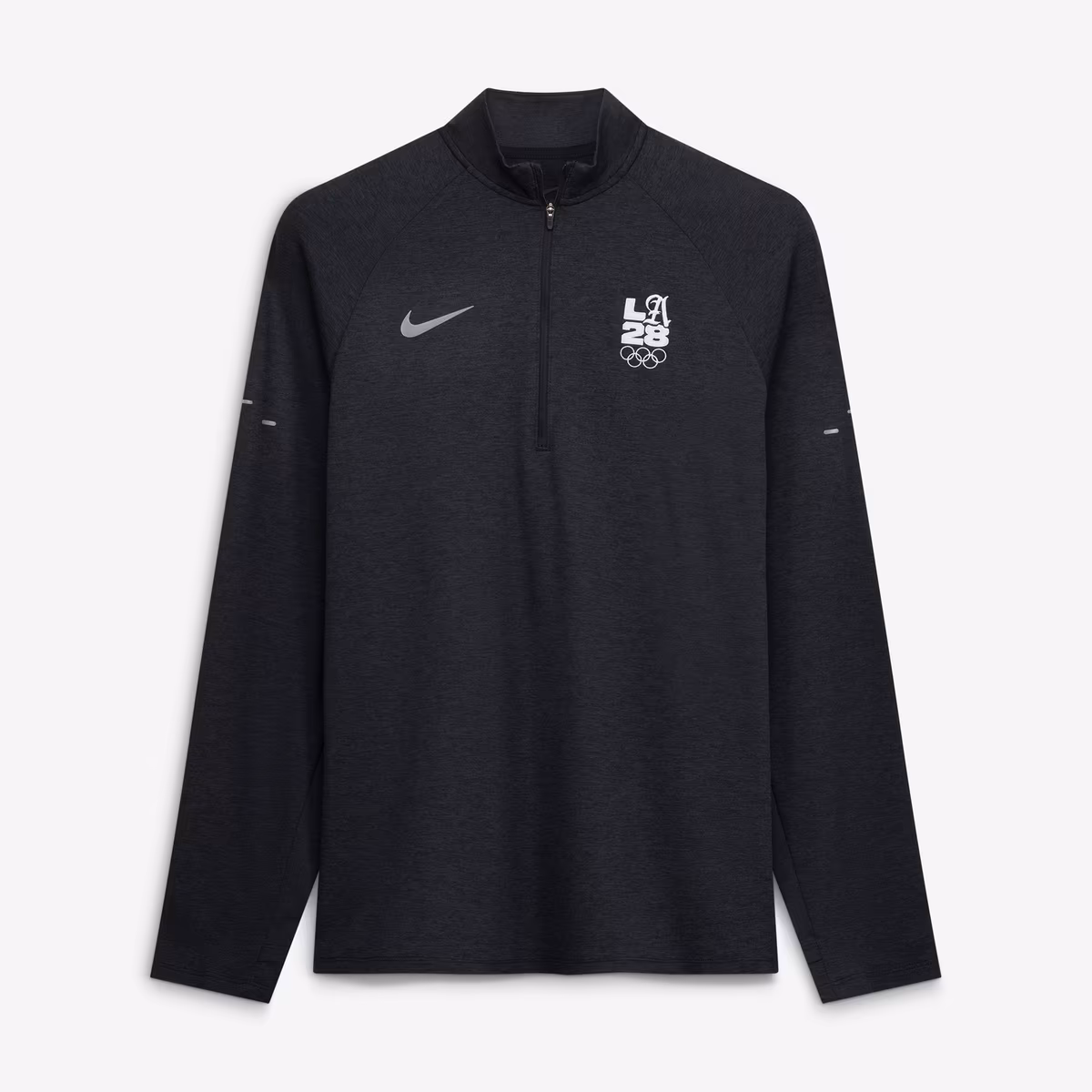 Men's Nike Black LA28 Summer Olympics Stride Raglan Dri-FIT Half-Zip Pullover