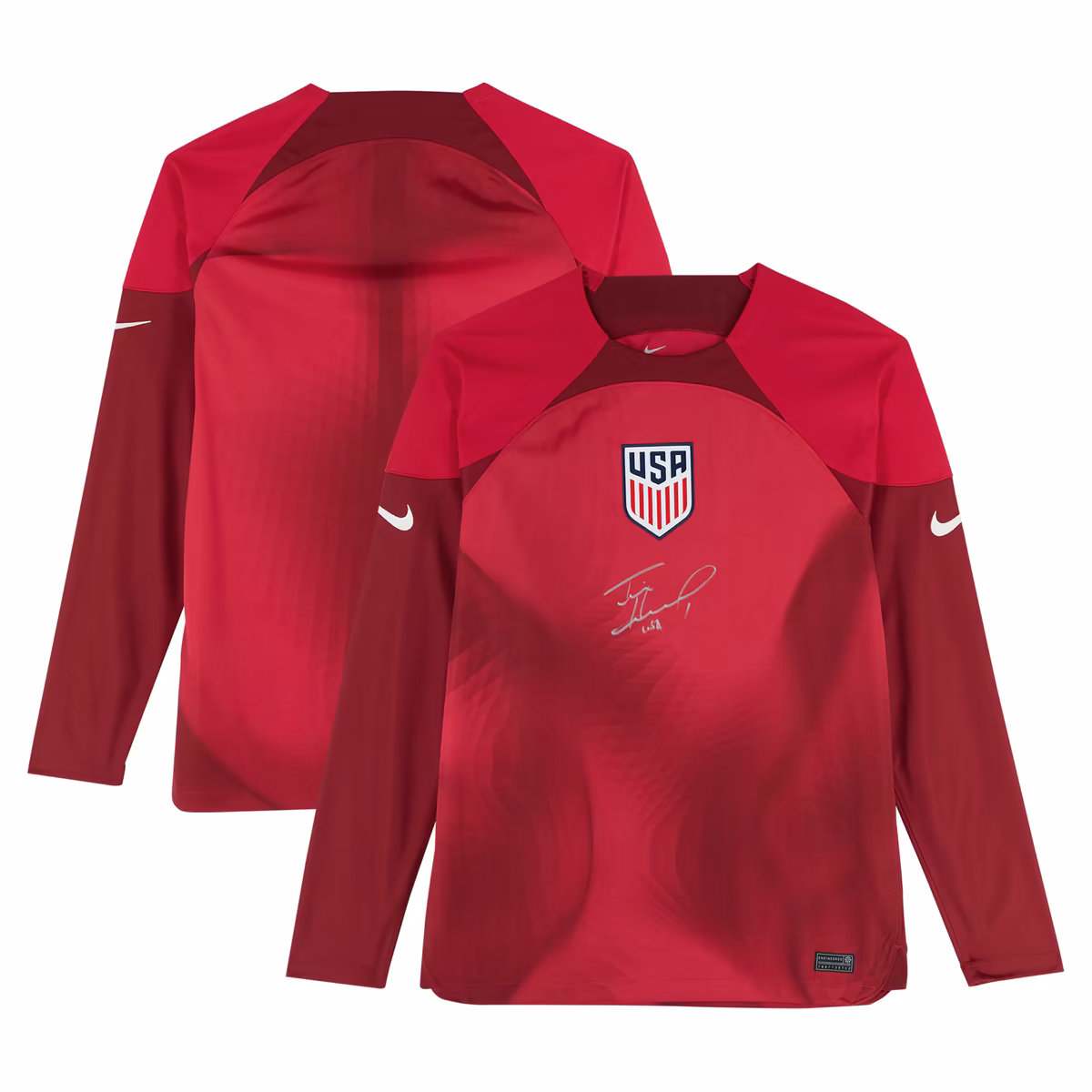 Tim Howard USMNT Autographed Red Nike Replica Jersey - Front Signed