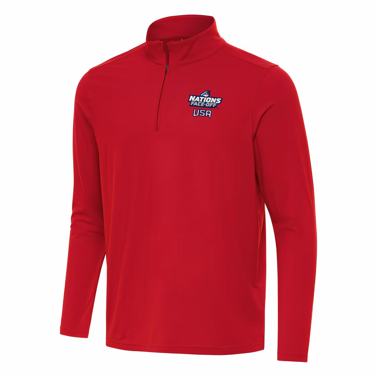 Men's Antigua Red USA Hockey 2025 4 Nations Face Off Intent Quarter-Zip Top 4 Men's Antigua Red USA Hockey 2025 4 Nations Face Off Intent Quarter-Zip Top