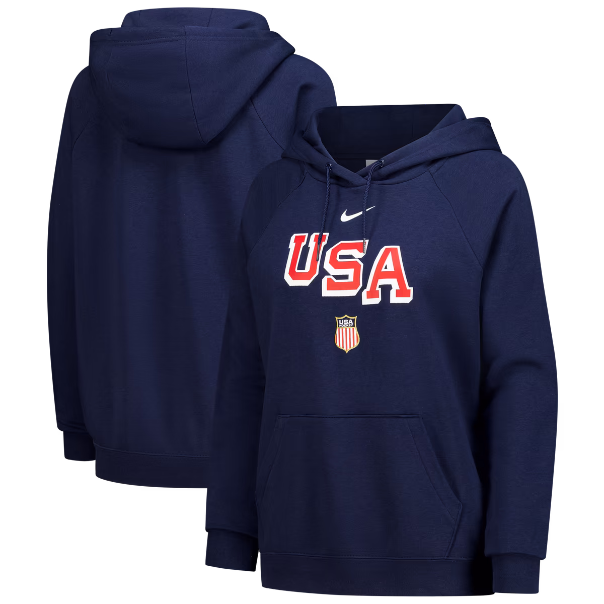 Women's Nike Navy US Hockey Varsity Raglan Tri-Blend Hoodie